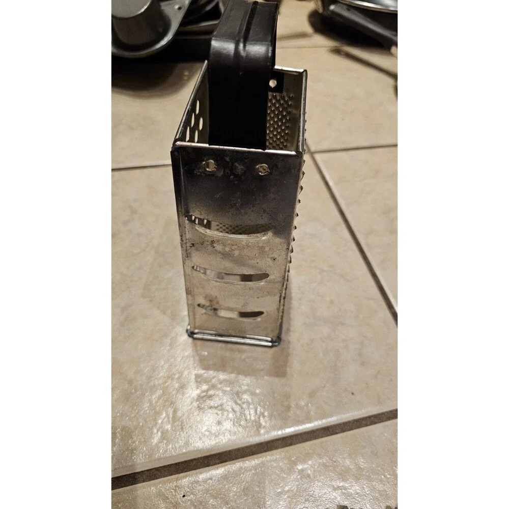 VINTAGE 4 SIDE BOX METAL GRATER CHEESE VEGETBLE SHREDDER Michigan City Indiana